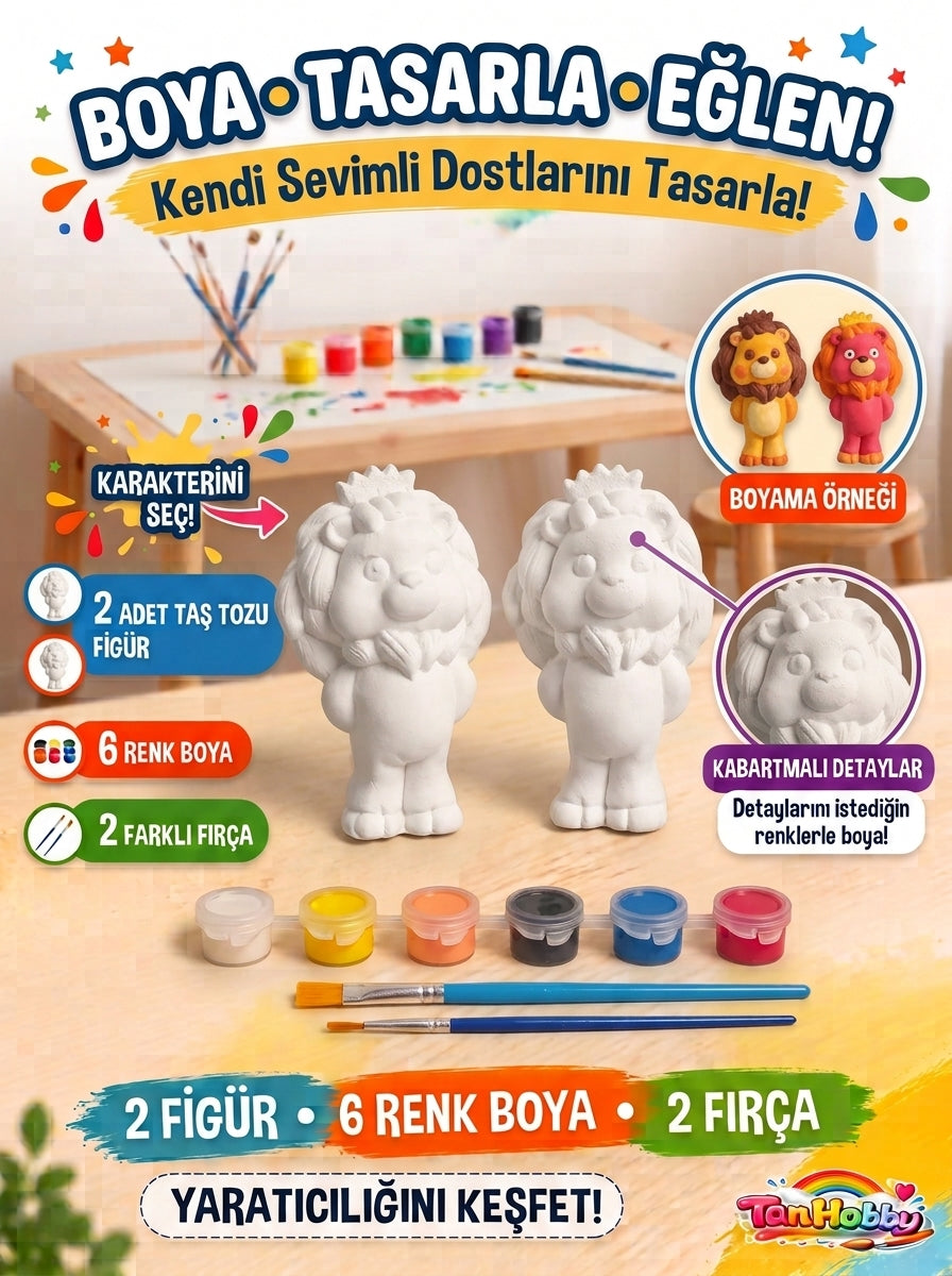 TanHobby 2'li Aslan Taş Tozu Boyama Seti