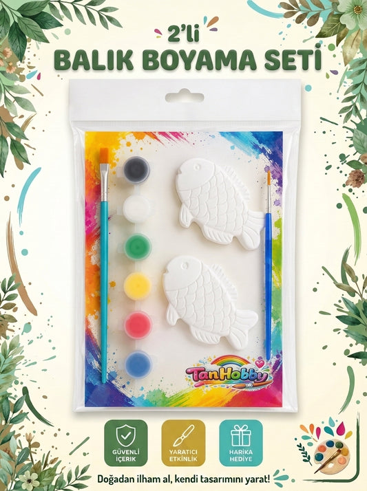 TanHobby 2'li Pullu Balık Taş Tozu Boyama Seti