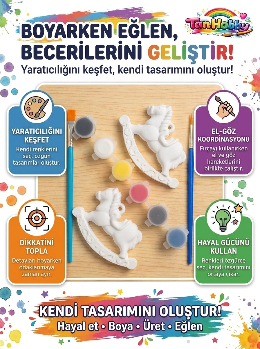 TanHobby 2'li Sallanan At Taş Tozu Boyama Seti