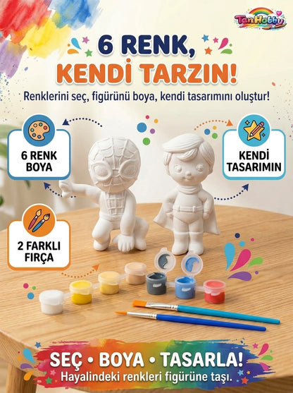 TanHobby 2'li Süper Kahramanlar Taş Tozu Boyama Seti – Kahramanlar Serisi