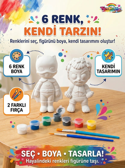 TanHobby 2'li Süper Kahramanlar Taş Tozu Boyama Seti – Güç Serisi