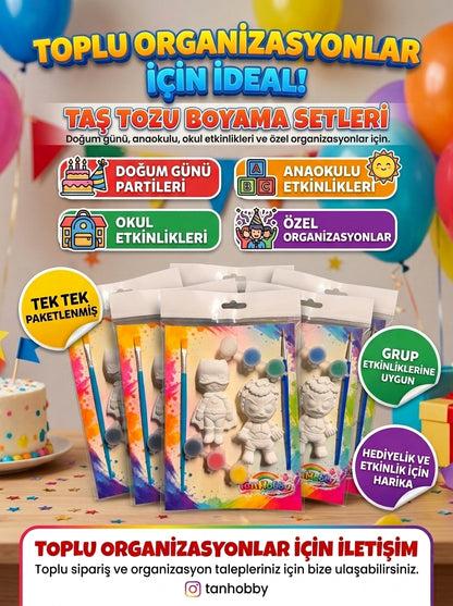 TanHobby 2'li Süper Kahramanlar Taş Tozu Boyama Seti – Güç Serisi