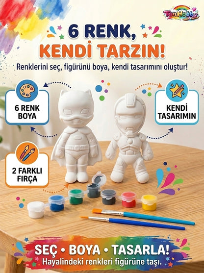 TanHobby 2'li Süper Kahramanlar Taş Tozu Boyama Seti – Macera Serisi