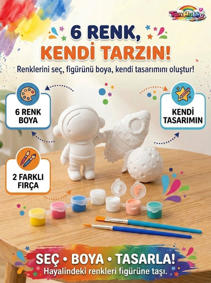 TanHobby 3'lü Uzay & Astronot Taş Tozu Boyama Seti