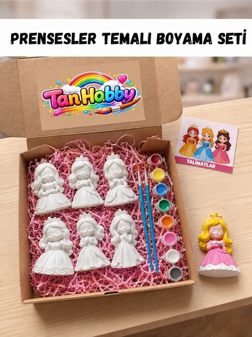 TanHobby Premium Prensesler Temalı Boyama Seti 6'lı